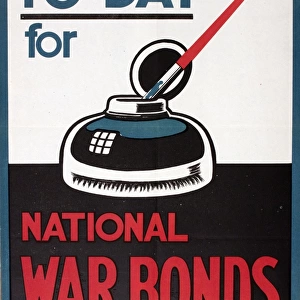 WW1 Poster, Write a Cheque Today for National War Bonds