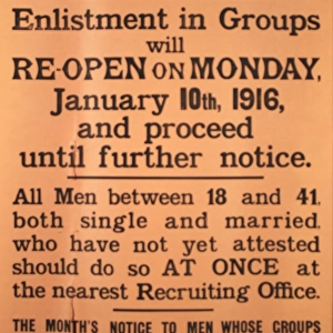 WW1 recruitment poster, Group System