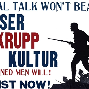 WW1 recruitment poster with silhouette