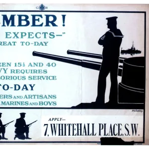 WW1 recruitment poster with silhouettes