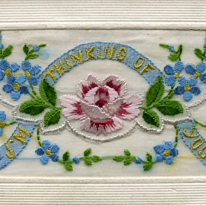WW1 Silk Embroidered Greetings Card