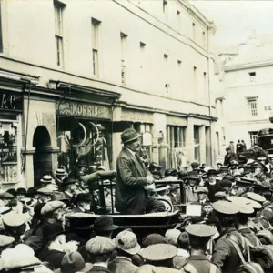 WW1 Soldiers Being Addressed, Crickhowell, Brecknockshire