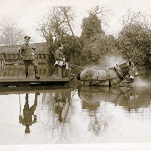 WW1 Soldiers on Canal, Tewkesbury, Gloucestershire
