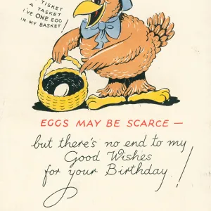 WW2 Birthday Card, Eggs May Be Scarce