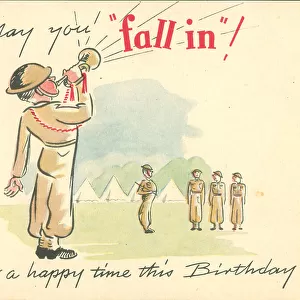 WW2 Birthday Card, Fall In!