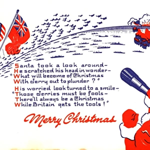WW2 Christmas card, Father Christmas
