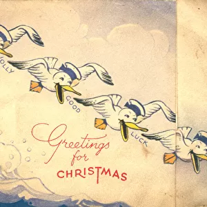 WW2 Christmas Card, Royal Navy Seagulls