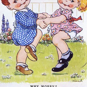 WW2 - Comic Postcard - Why Worry