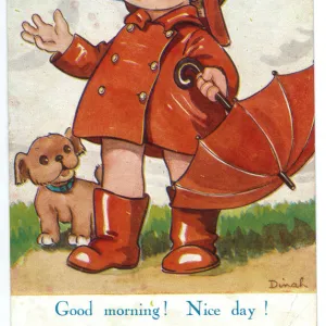 WW2 era - Comic Postcard - Good Morning, Nice Day