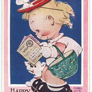 WW2 era - Comic Postcard - Happy Birthday