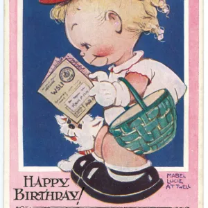 WW2 era - Comic Postcard - Happy Birthday