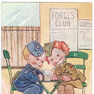 WW2 era - Comic Postcard - Refresher Course