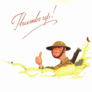 WW2 greetings card, Thumbs up
