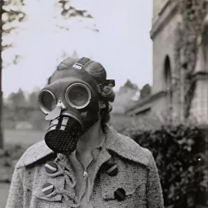 WW2 - Home Front - Woman in her Gas Mask