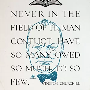 WW2 poster, Per Ardua Ad Astra, Winston Churchill speech