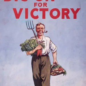 WW2 poster, Dig on for Victory