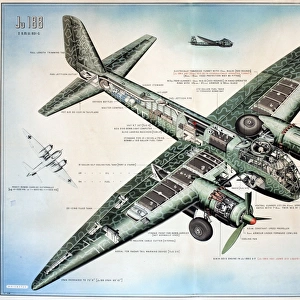 WW2 poster, German Junkers JU 188 fighter plane