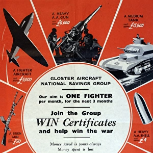 WW2 poster, Gloster Aircraft National Savings Group