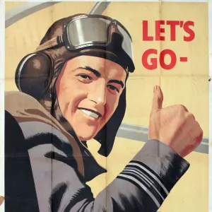 WW2 poster, Wings for Victory, Lets Go, National Savings. Date: circa 1944