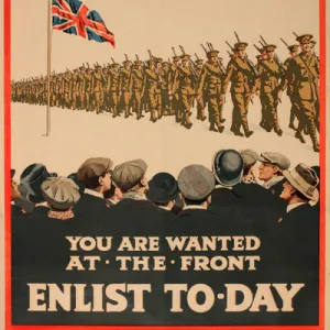 WWI Poster, Come into the ranks and fight