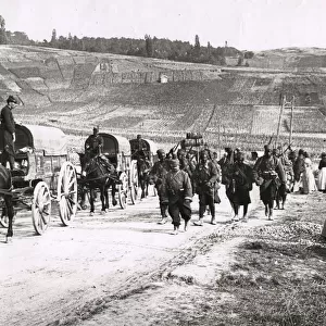 WWI: troops from Senegal, marching near Rheims