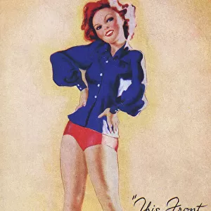 WWII - Pin-up showing a lot of leg