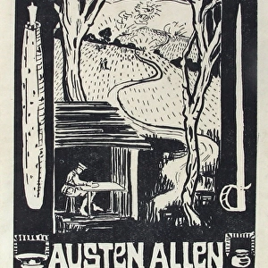 Ye Booke of Austen Allen - WWI scene (Ex Libris)