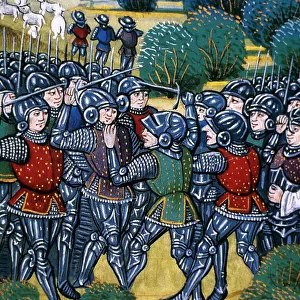 Hundred Years War. 1337 to 1453. Battle. Miniature. 15th c