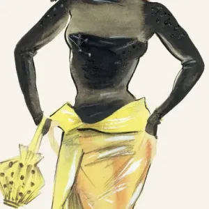 Yellow Hat - Black Jumper - Yellow Polka Dot Bag Print Yellow Hat - Black Jumper - Yellow Polka Dot Bag Print