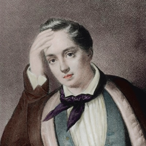 Yevgeny Baratynsky (1800-1844). Russian poet. Portrait. Engr