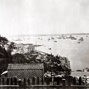 The Yokohama anchorage, Japan circa 1870s. Date: circa 1870s