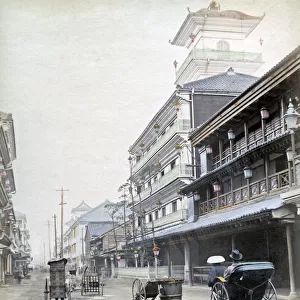 Yoshiwara, red light district, Toyko, circa 1880s. Date: circa 1880s