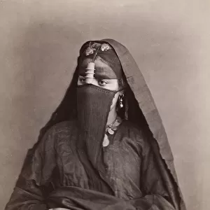 Young Arab woman with a face veil, Egypt