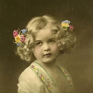Young Austrian Girl with flowers in her hair