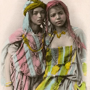 Two Young Bedouin Girls - Algeria, North Africa