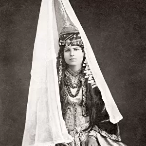 Young Druze woman, bride, Holy Land, Lebanon, c. 1880 s