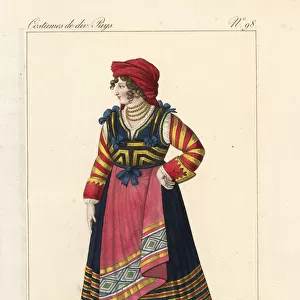 Young girl of Carovilli, Molise, Italy, 19th century