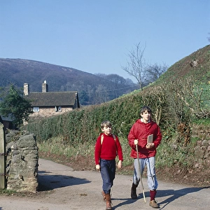 Two young hikers, Exmoor, West Country
