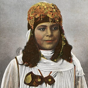 Young Kabyle Woman with headdress of Jewellery - Algeria