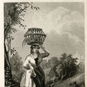 Young woman going to market