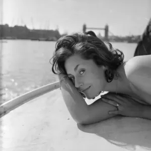 Young woman modelling on a boat Young woman modelling on a boat