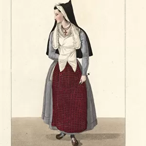 Young woman of the vallee d Aure, France, 19th century