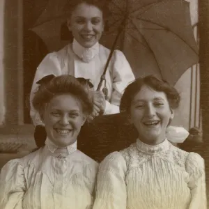 Young women on holiday at Chesieres, Vaud, Switzerland