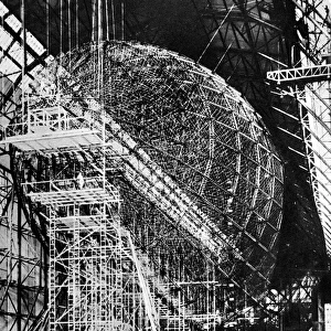 The Zeppelin LZ 129, under construction, 1934