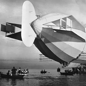 Zeppelin LZ-6 Airship Entering its Hangar by Lake Constance