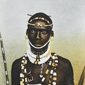 Zulu man in marital costume