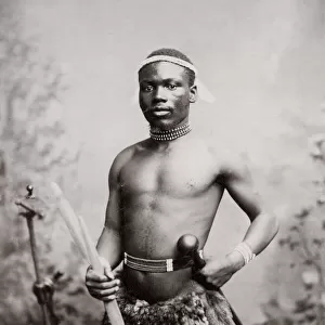 Zulu tribesman knobkerrie club, South Africa, c. 1900