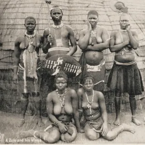 Zulu warrior and his five wives