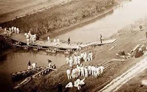 0th Sussex Regiment Royal Engineers building a bridge - WW1