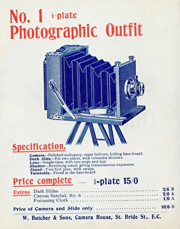 No 1 Quarter Plate Photographic Camera Outfit